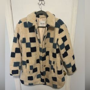 Madewell Sherpa Belrose Shirt-Jacket in Checkerboard